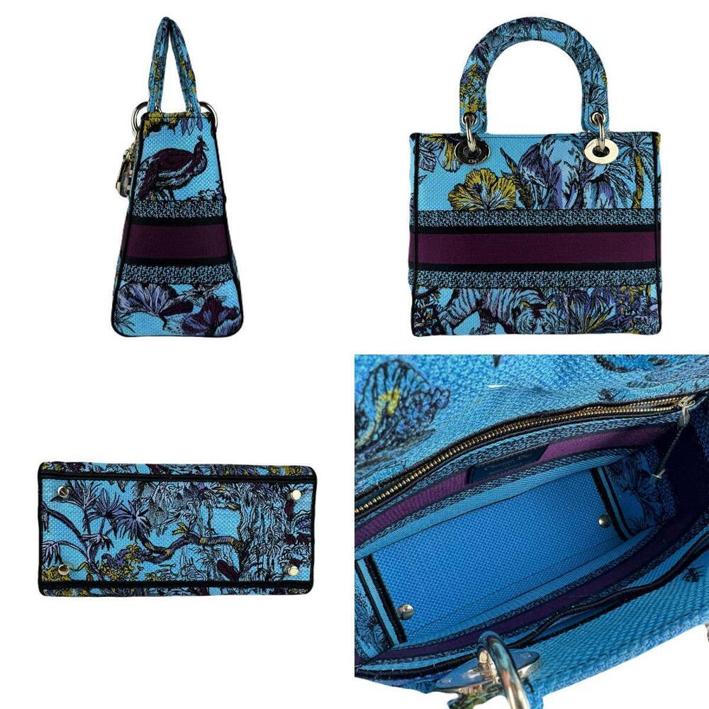 Dior Blue  Bag Lady Delight Canvas Shoulder 2way Christian